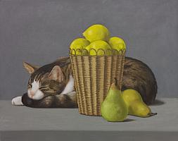 Billib_Stillleben_mit_Katze_2006_OelLw_40x50cm