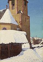 Dischler,Kirche_Hinterzarten,1909,OelLw,66x44cm