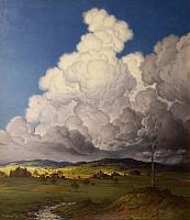 Hauptmann_Cumuluswolken_vor_dem_Gewitter_1939_OelHartfaser_80x70cm