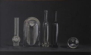 Billib_Stillleben_mit_Weissglas_u_Bundglasflaschen_1996_OelLw_55x90cm.JPG